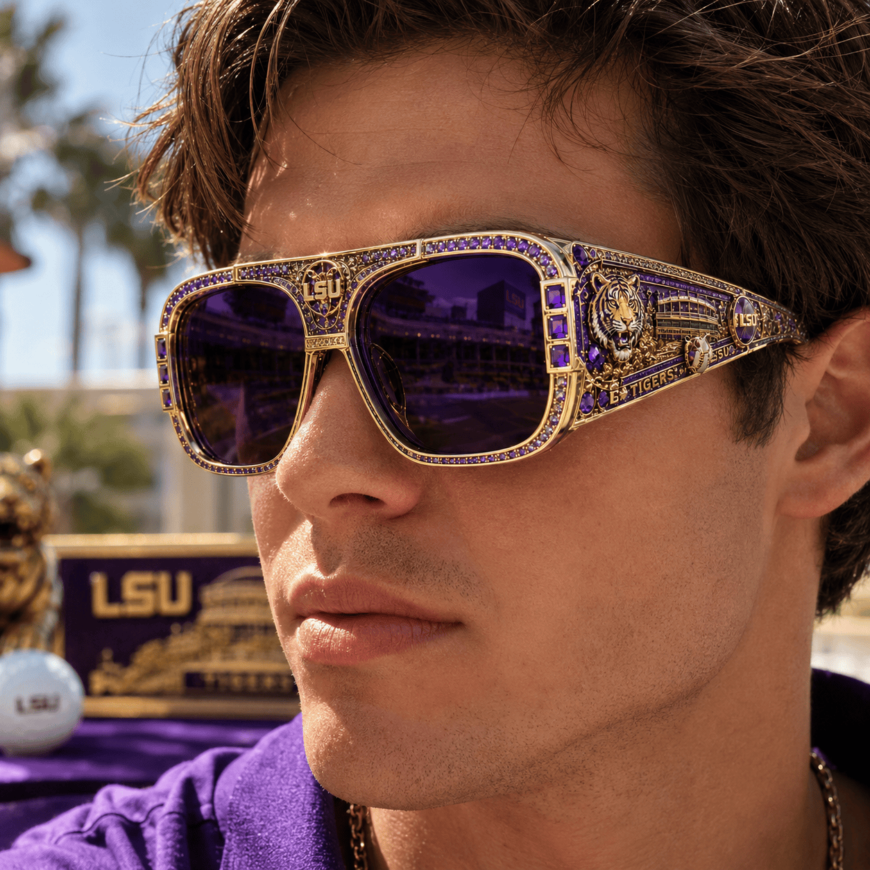 PREMIUM LSU UNISEX SUNGLASSES TTNL